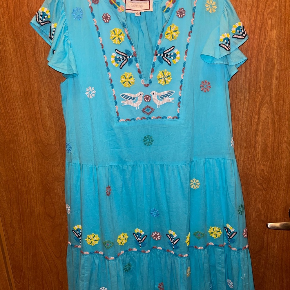 JOHNNY WAS $268+ BEADED EMBROIDERED MINI DRESS